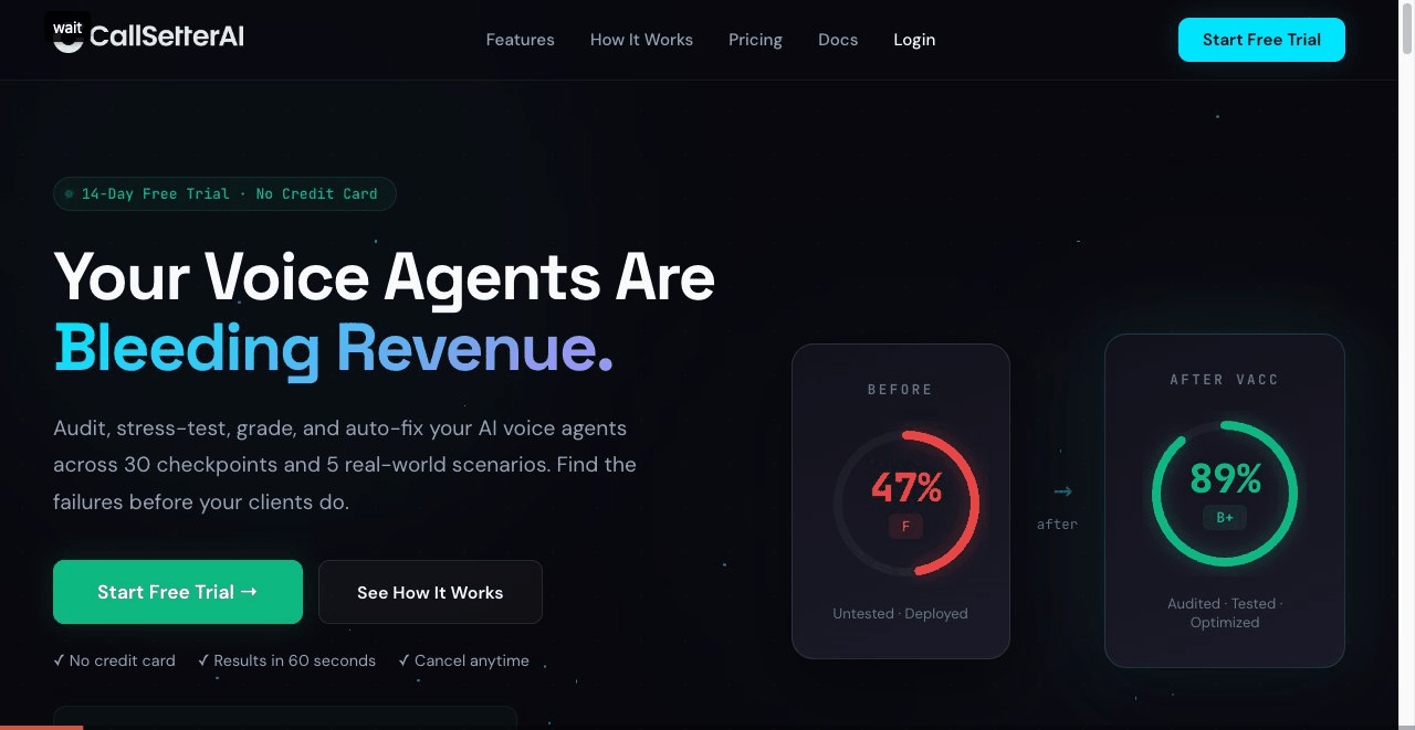 VoxGrade landing page tour